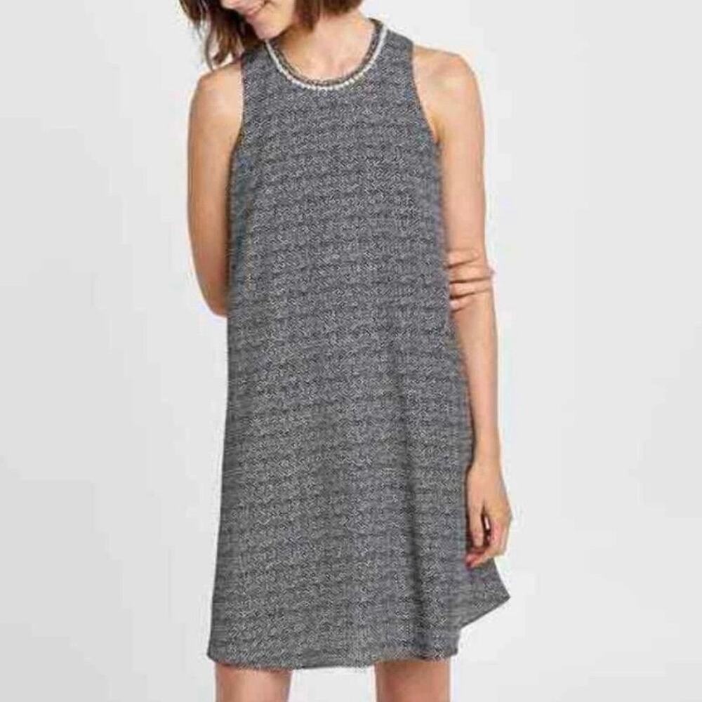 Karl Lagerfield Paris NWT Black and White Pearl Collar Swing Dress Size 4